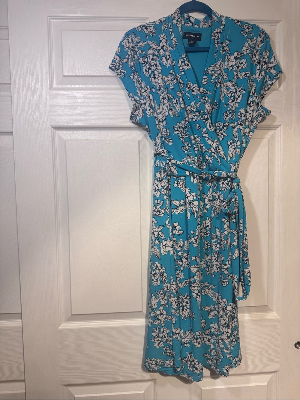 Floral Wrap Dress in Turquoise by Liz Claiborne